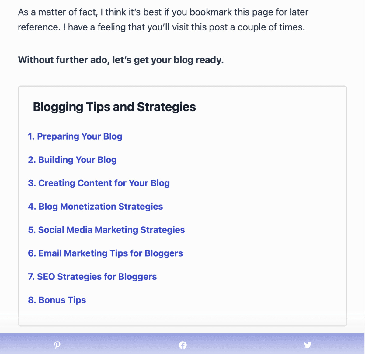 Numbered List on Master Blogging