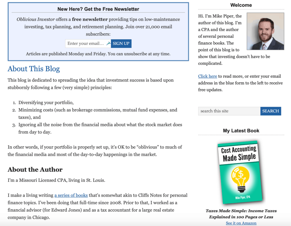 Mike Piper Oblivious Investor