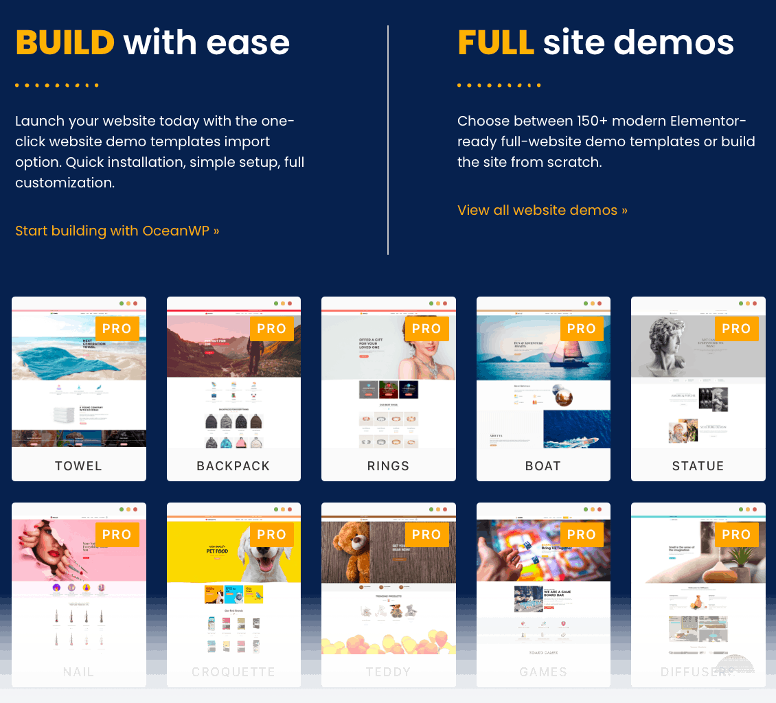 OceanWP Site Demos
