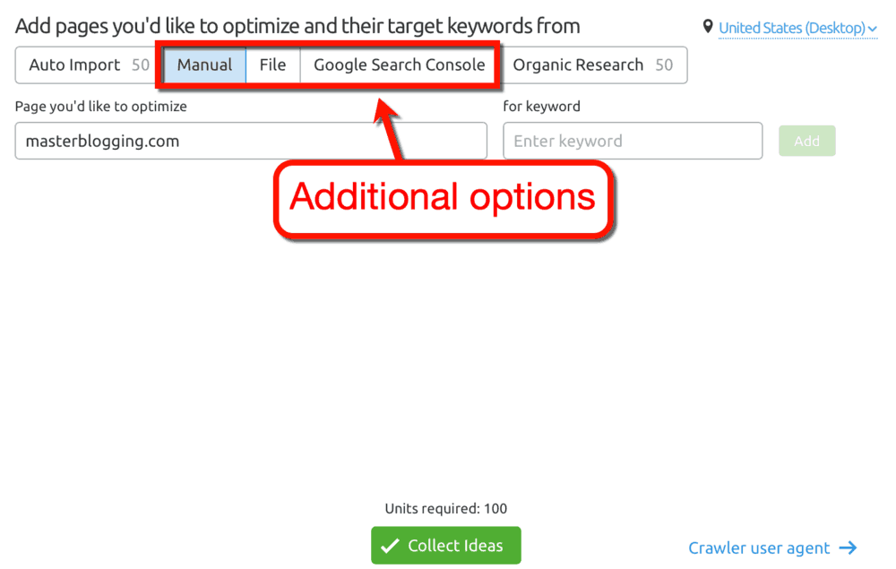 On Page SEO Checker Additional Options