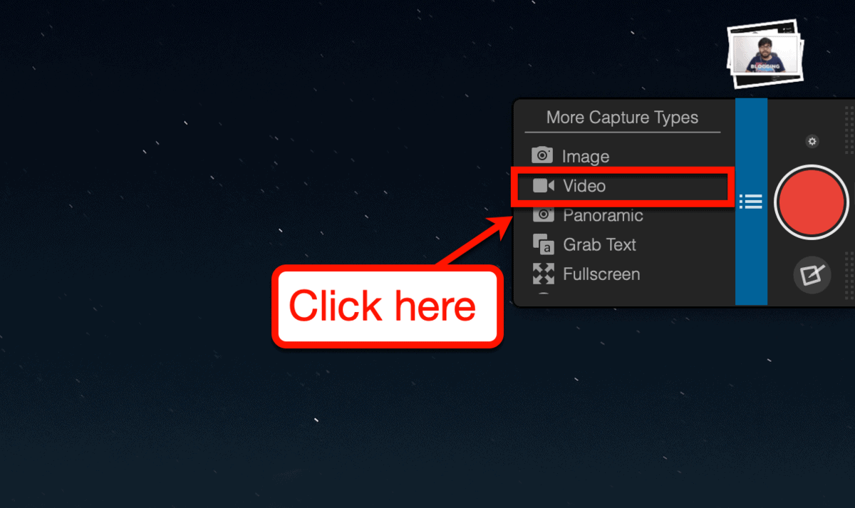 Snagit OneClick Tab