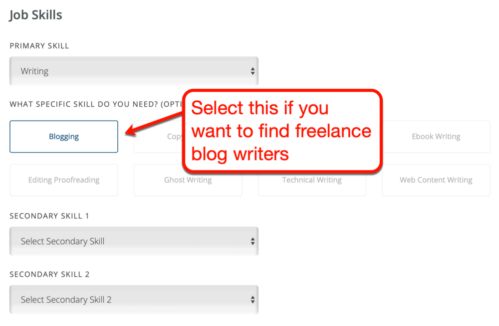 Setting required skills OnlineJobs.ph