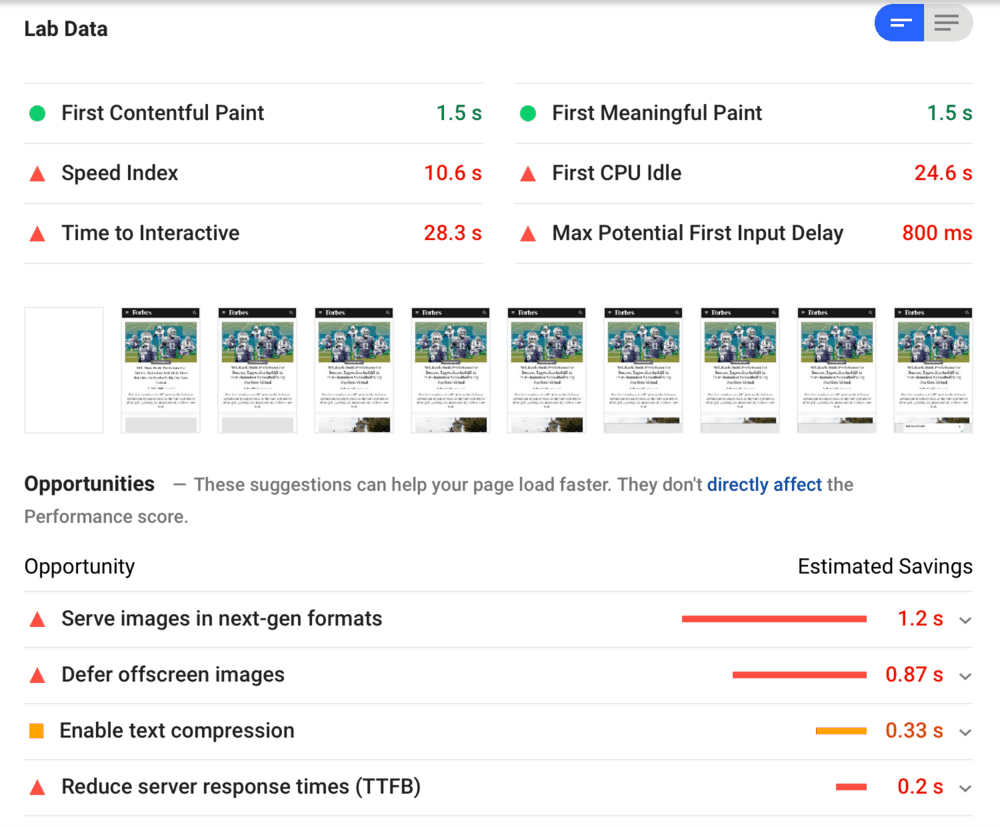PageSpeed Insights Report