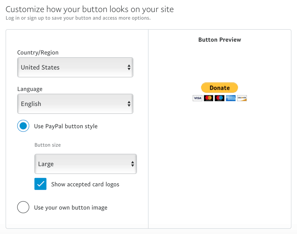 PayPal Donate button