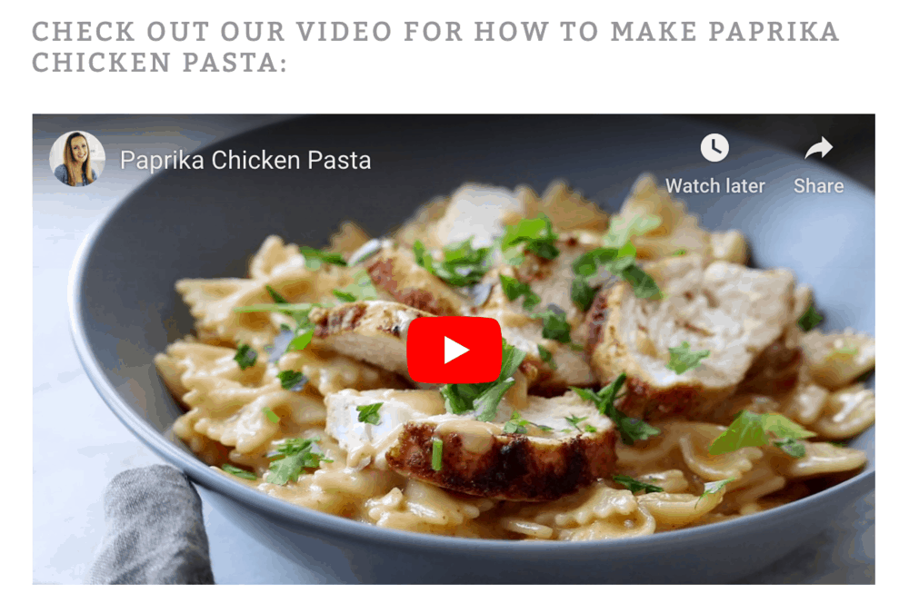 Pinch of Yum Embedding YouTube Videos