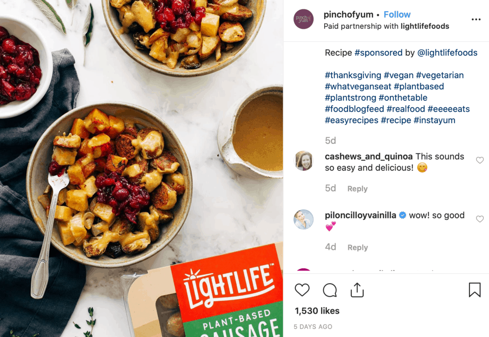 Pinch of Yum Sponsored IG Posts