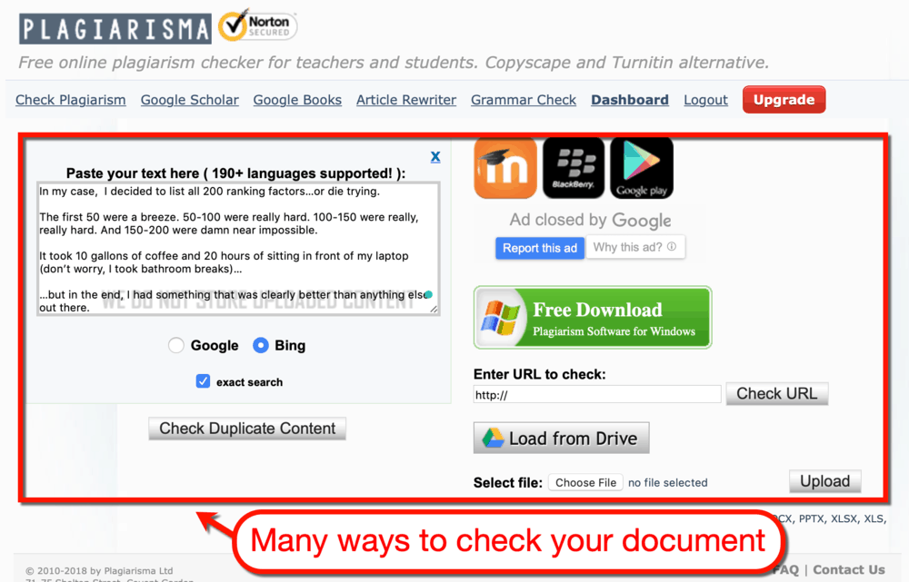 Plagiarisma Interface