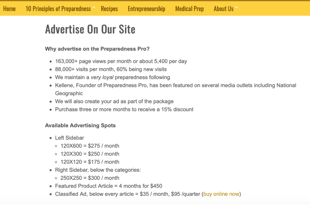 Preparedness Pro Advertise on Our Site