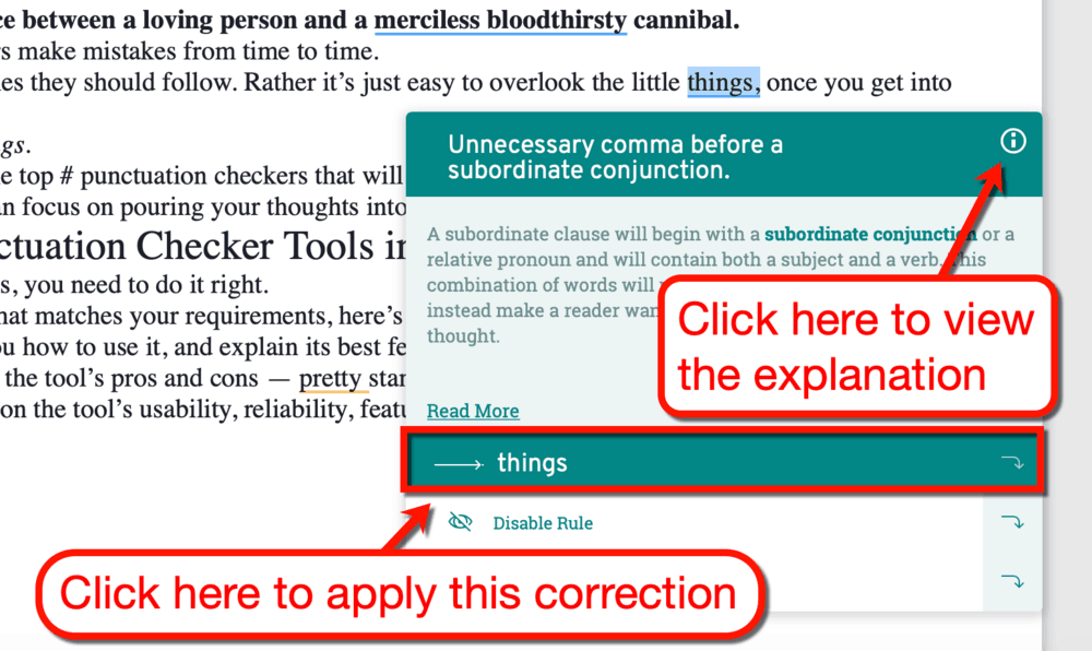 ProWritingAid Alert Explanation