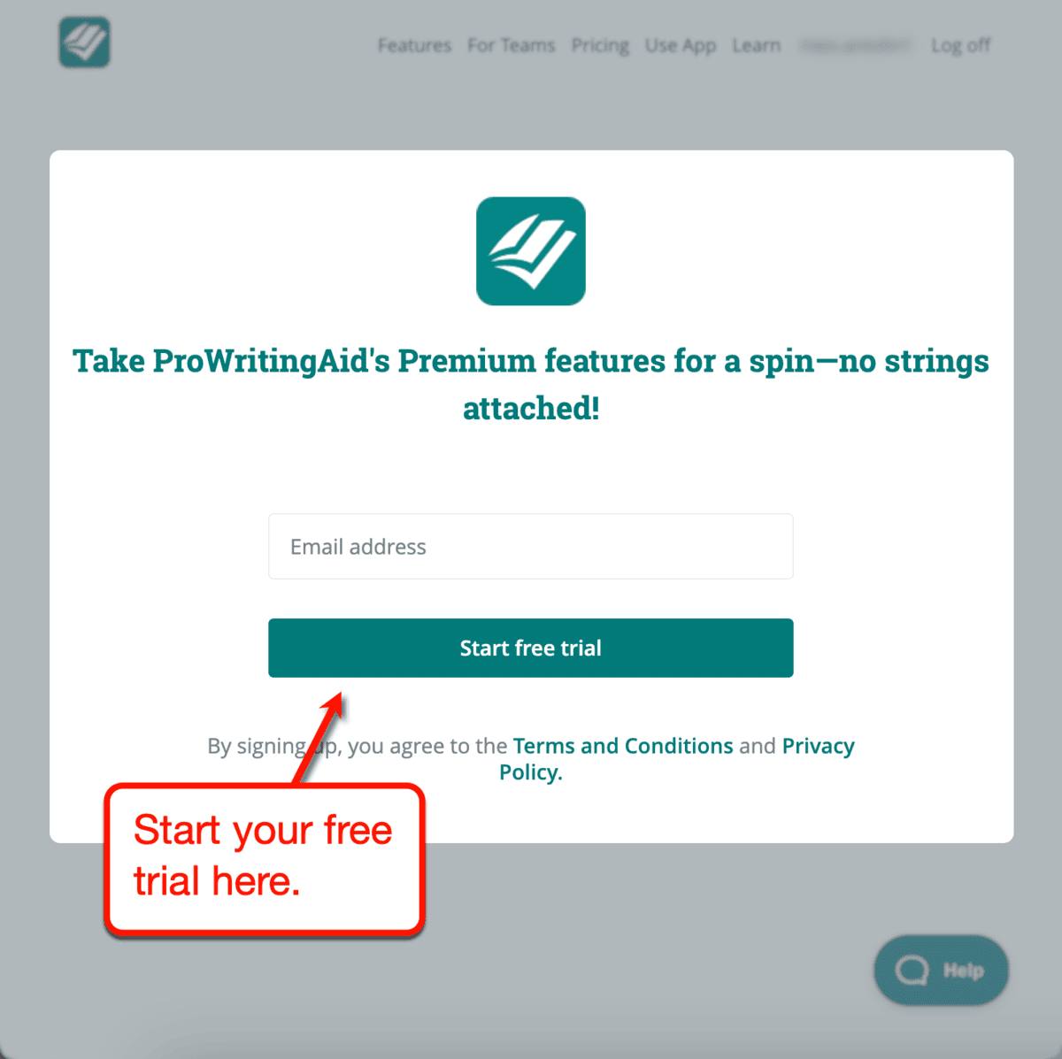 ProWritingAid Free Trial Registration Form