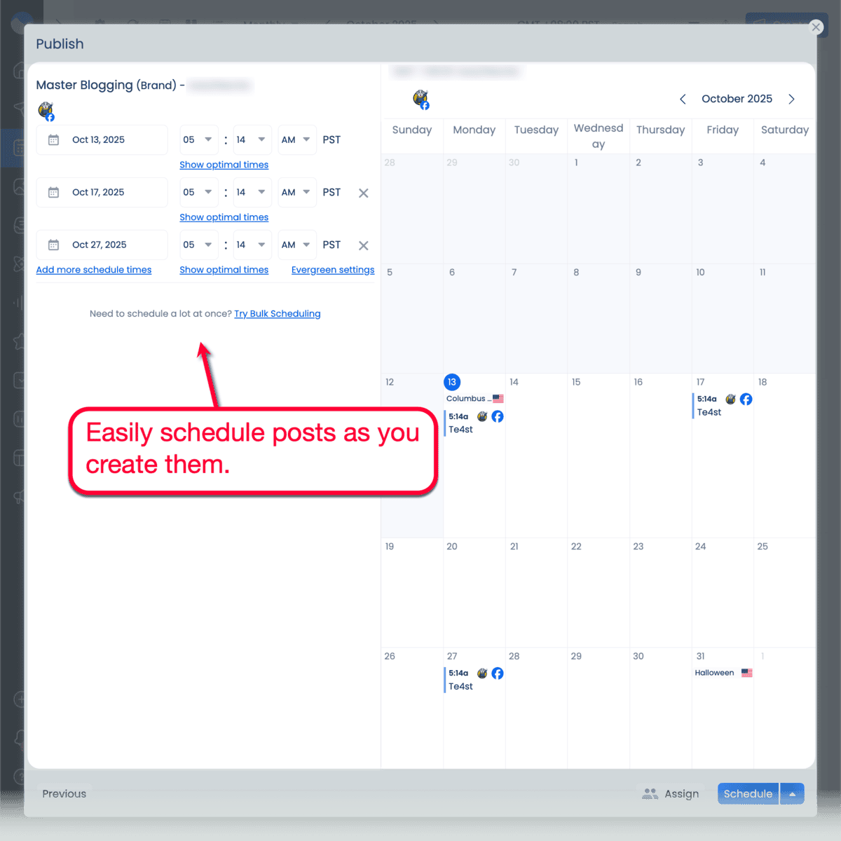 Vista Social Calendar