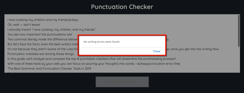 PunctuationCheck.net Report