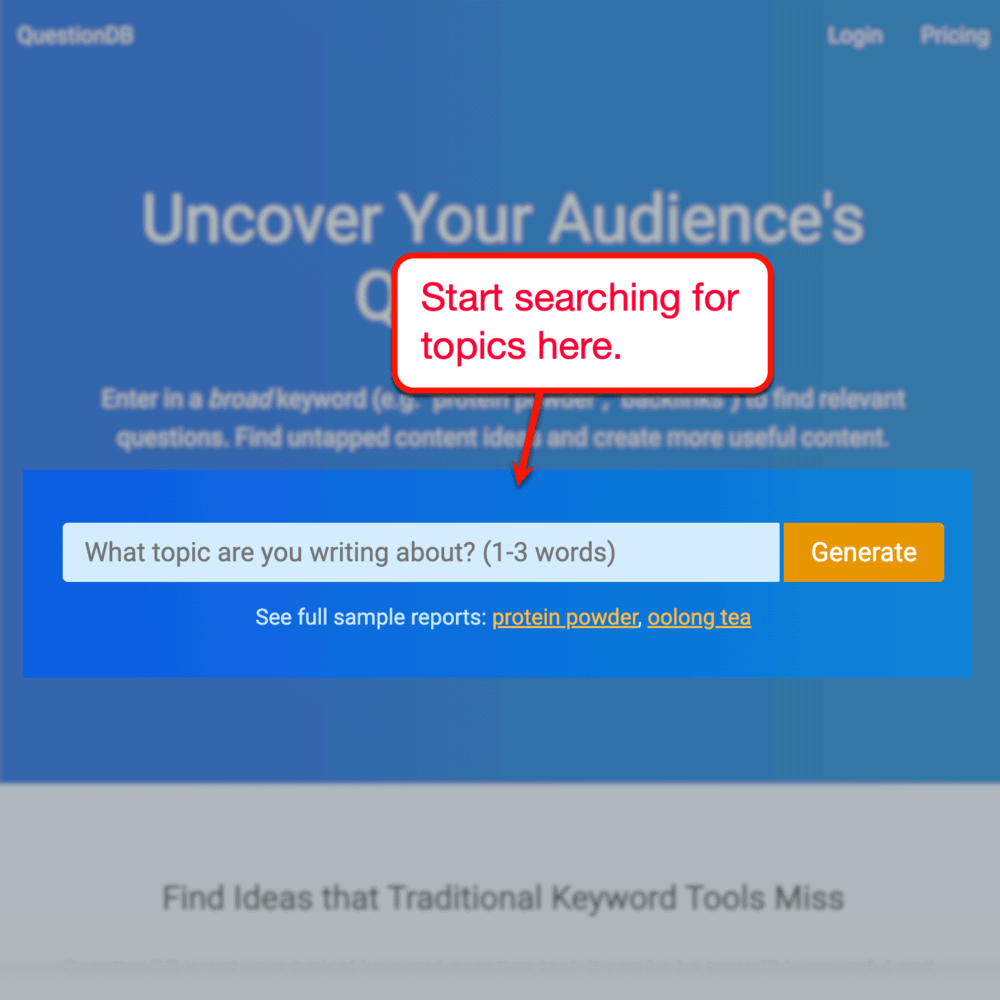 QuestionDB main search tool