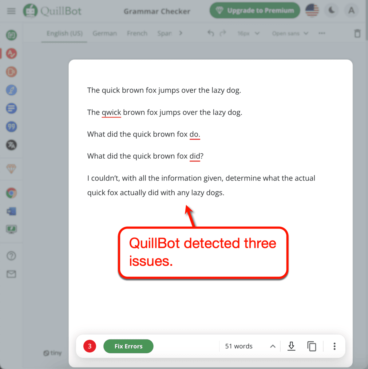 QuillBot Grammar Checker Test