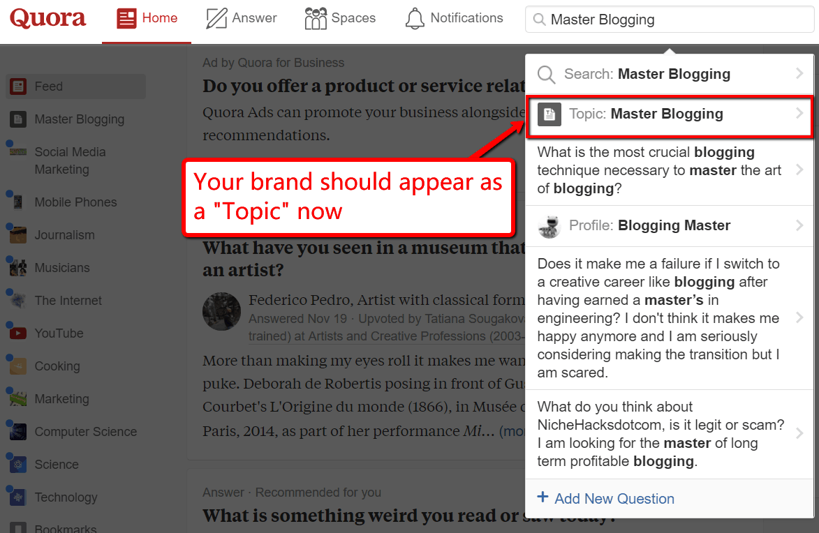 quora brand topic