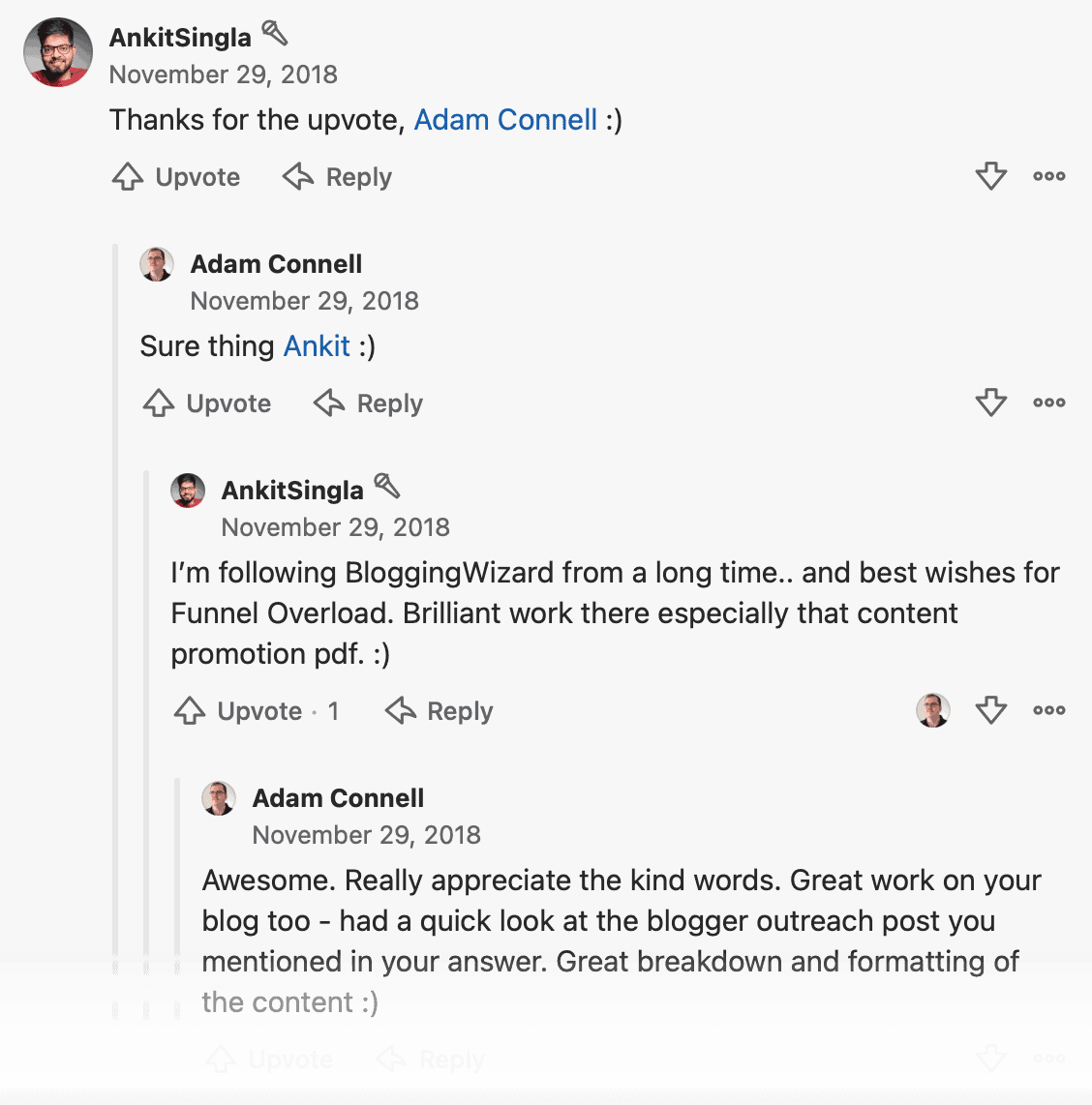 Quora Conversation with Adam Connell