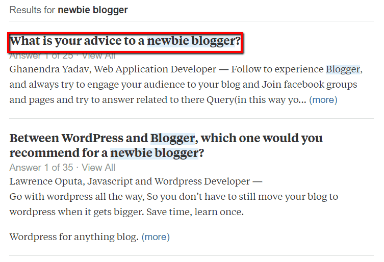 Quora long tail keyword ideas