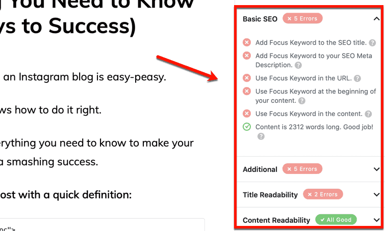 Rank Math Suggestions
