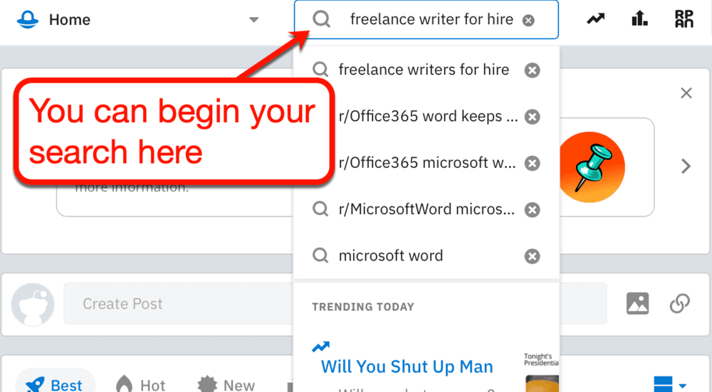 Searching for freelancers on Reddit