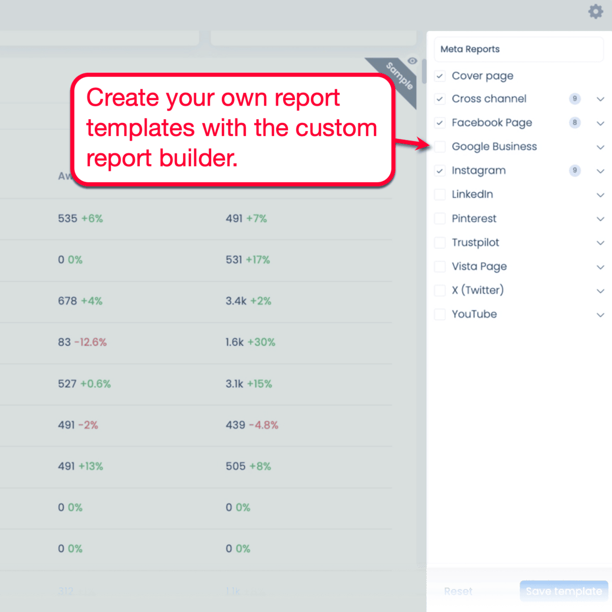 Vista Social Report Builder