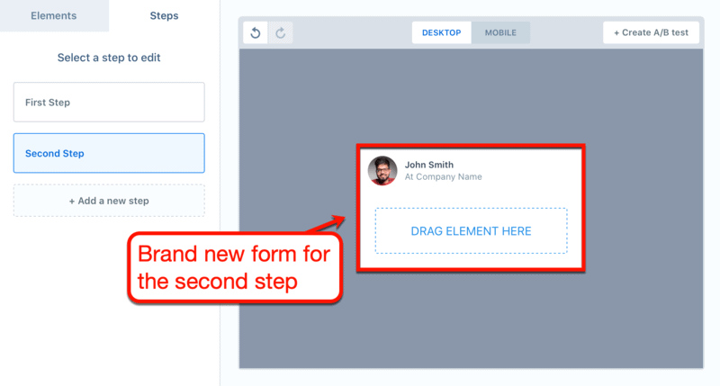Creating a Second Step