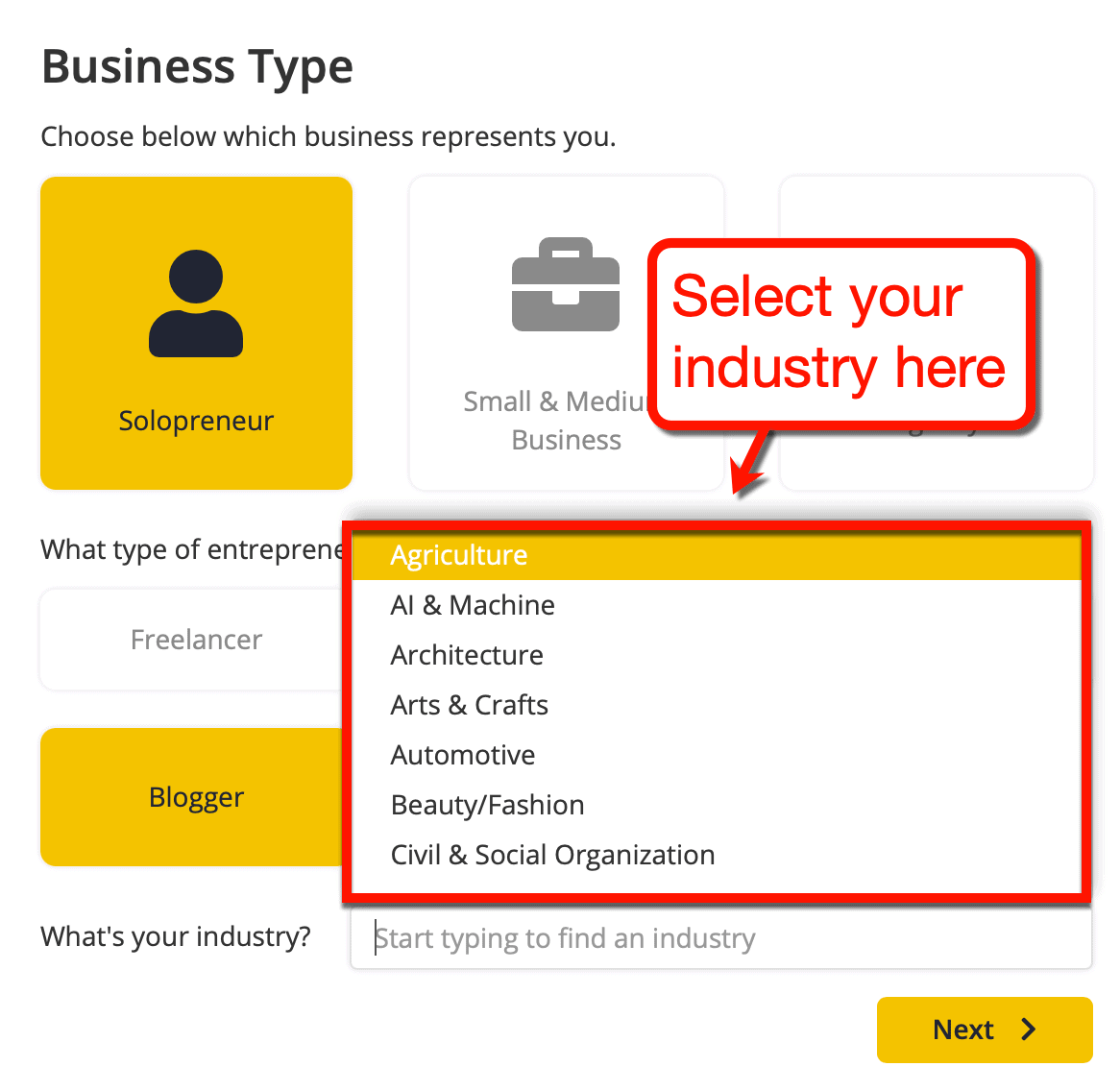Select Your Industry