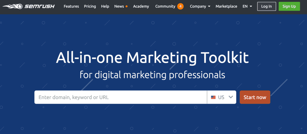 SEMrush Homepage