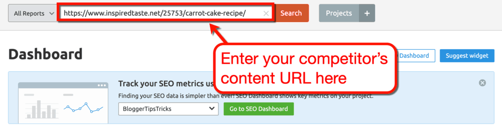 SEMrush Competitor Content Research