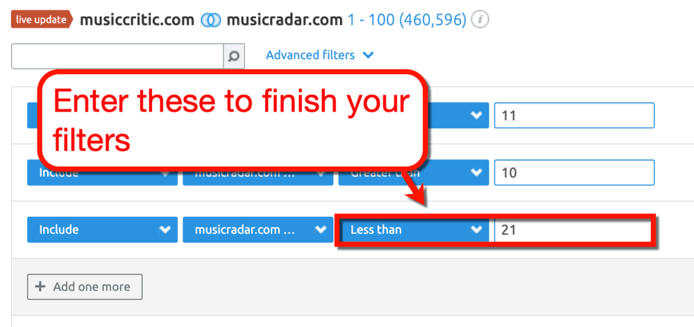 Keyword Gap Tool Less Than 21