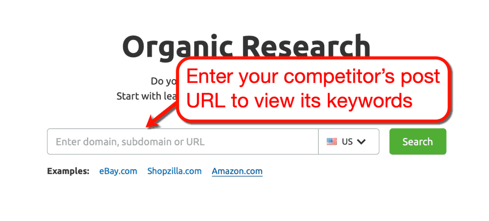 SEMrush Organic Research Tool