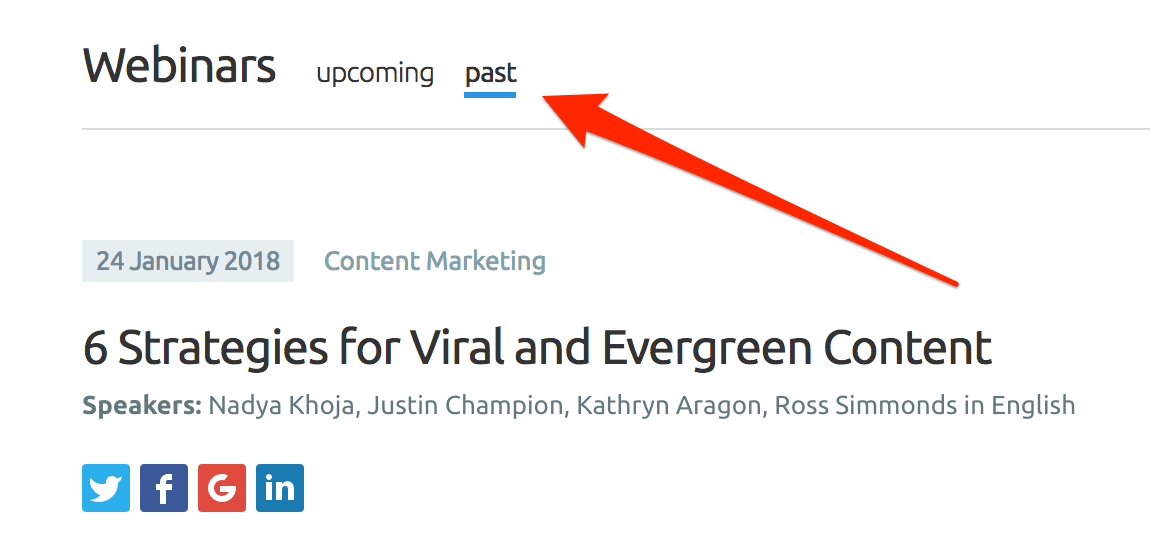 SEMrush Past Webinars SEMrush Past Webinars