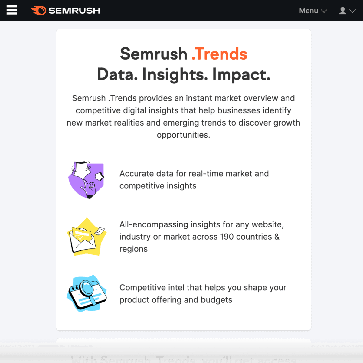 Semrush .Trends start page