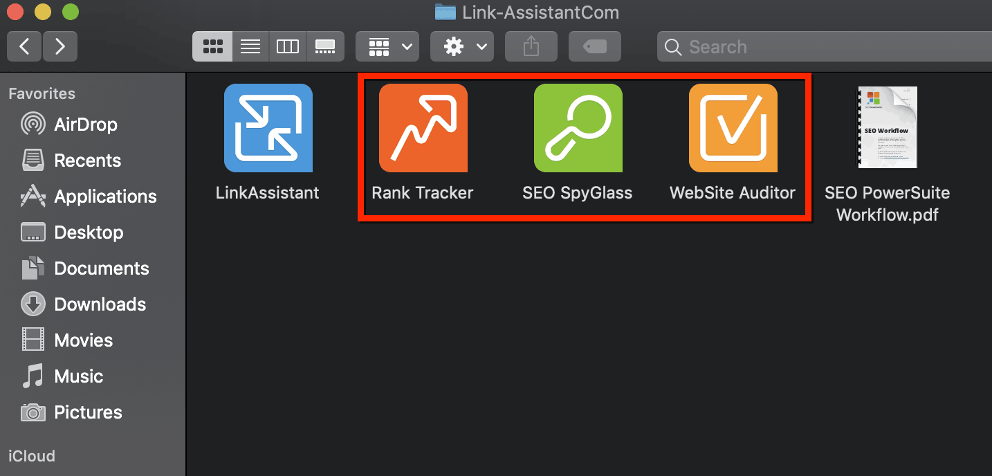 seo powersuite folder