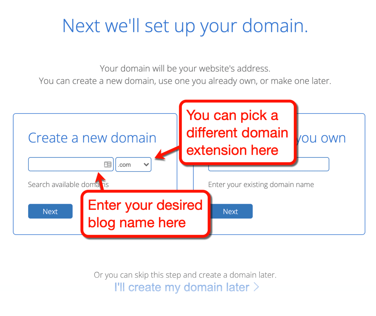 Creating a New Domain with Bluehost