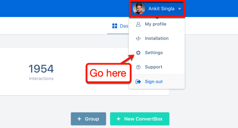 Account Settings Button