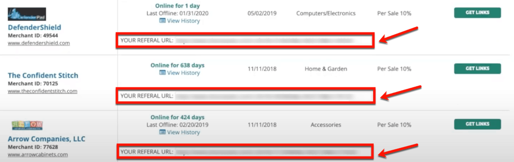 ShareASale affiliate links