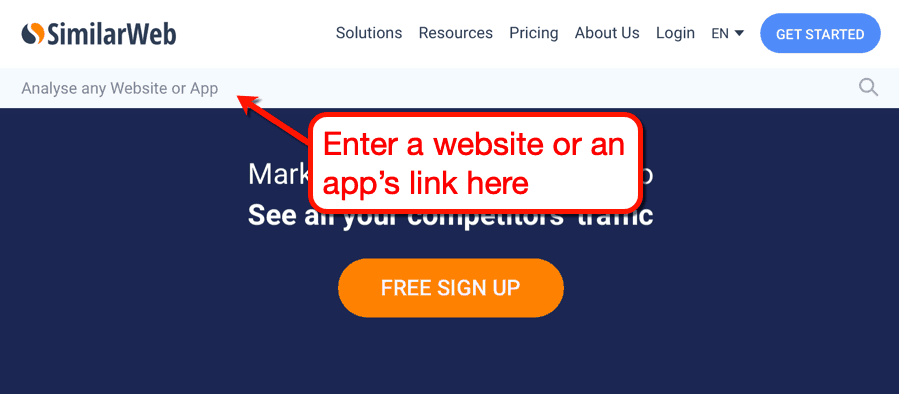 SimilarWeb Start Page