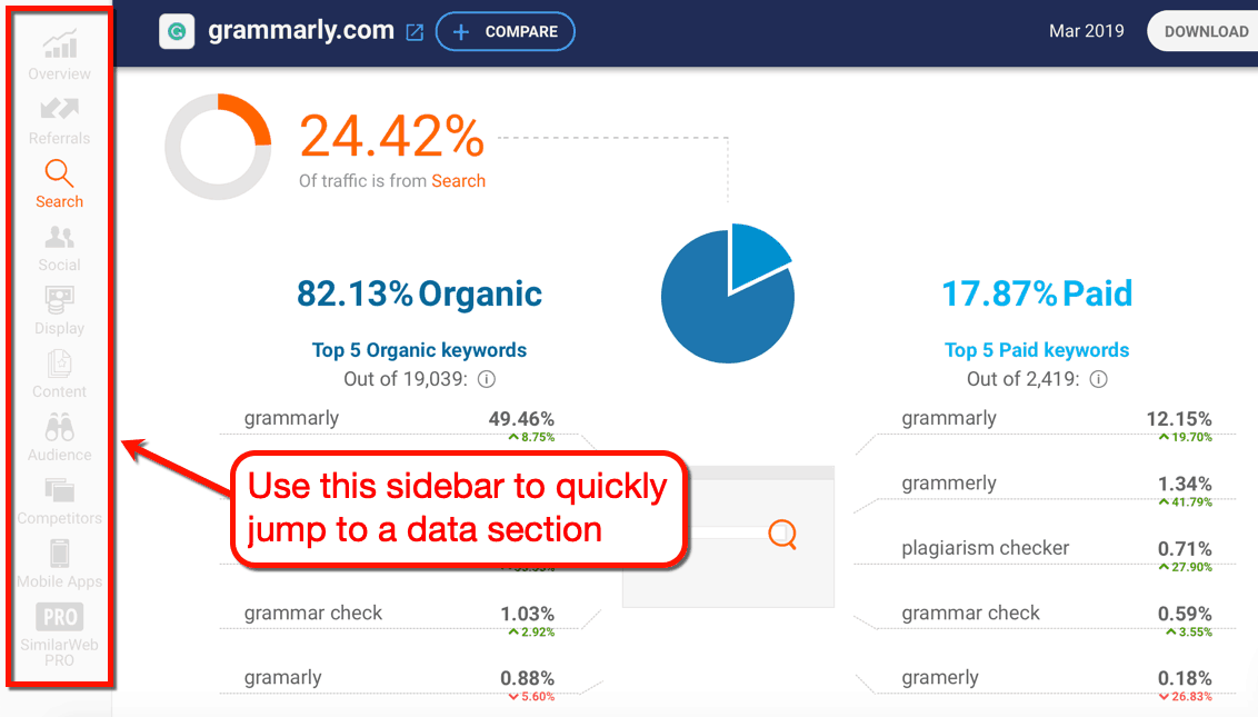 SimilarWeb Sidebar