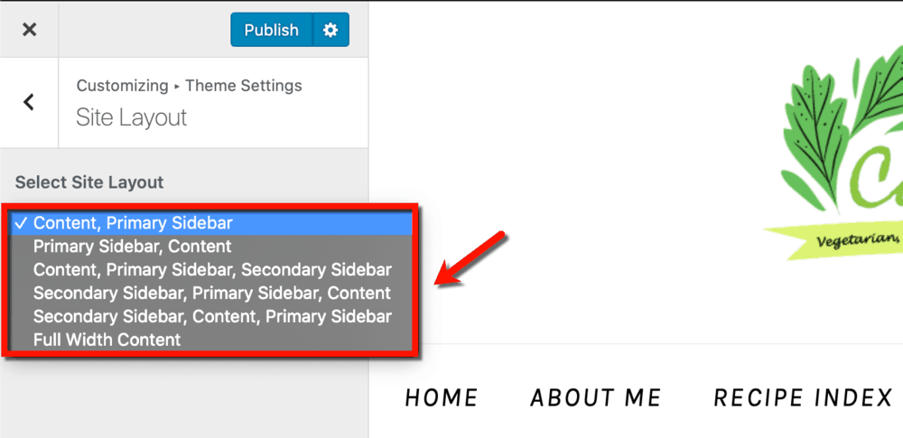 Site Layout Settings