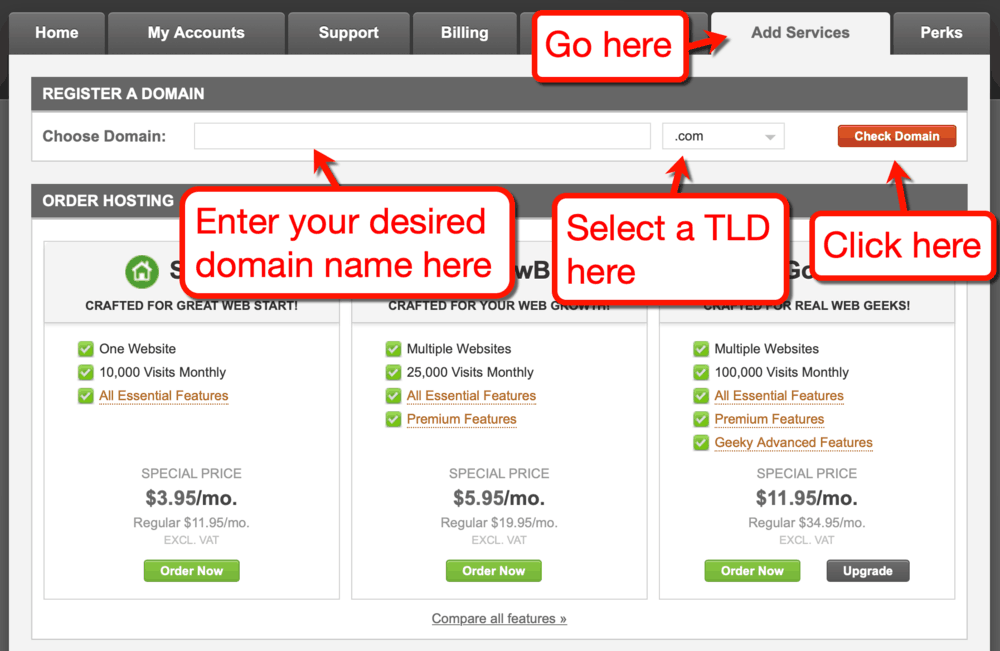 SiteGround Domain Registration