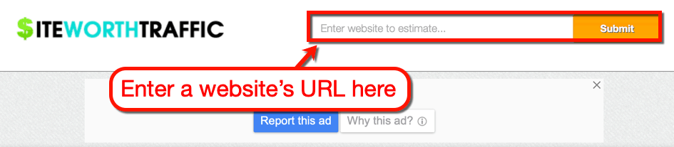SiteWorthTraffic Domain Search Page
