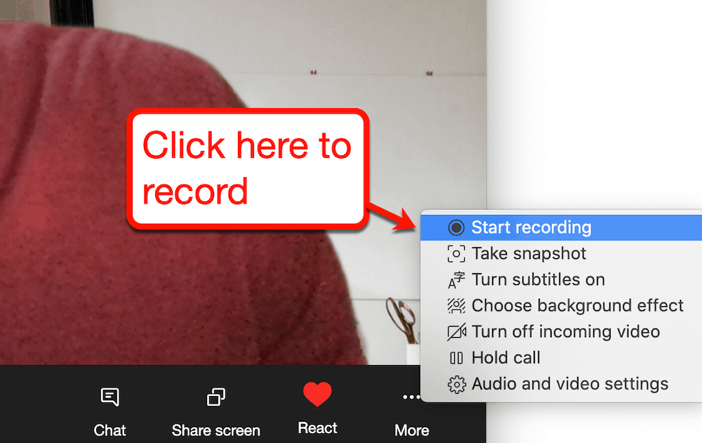 Recording a call on Skype