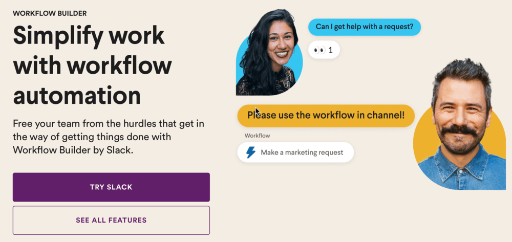 Slack workflow builder