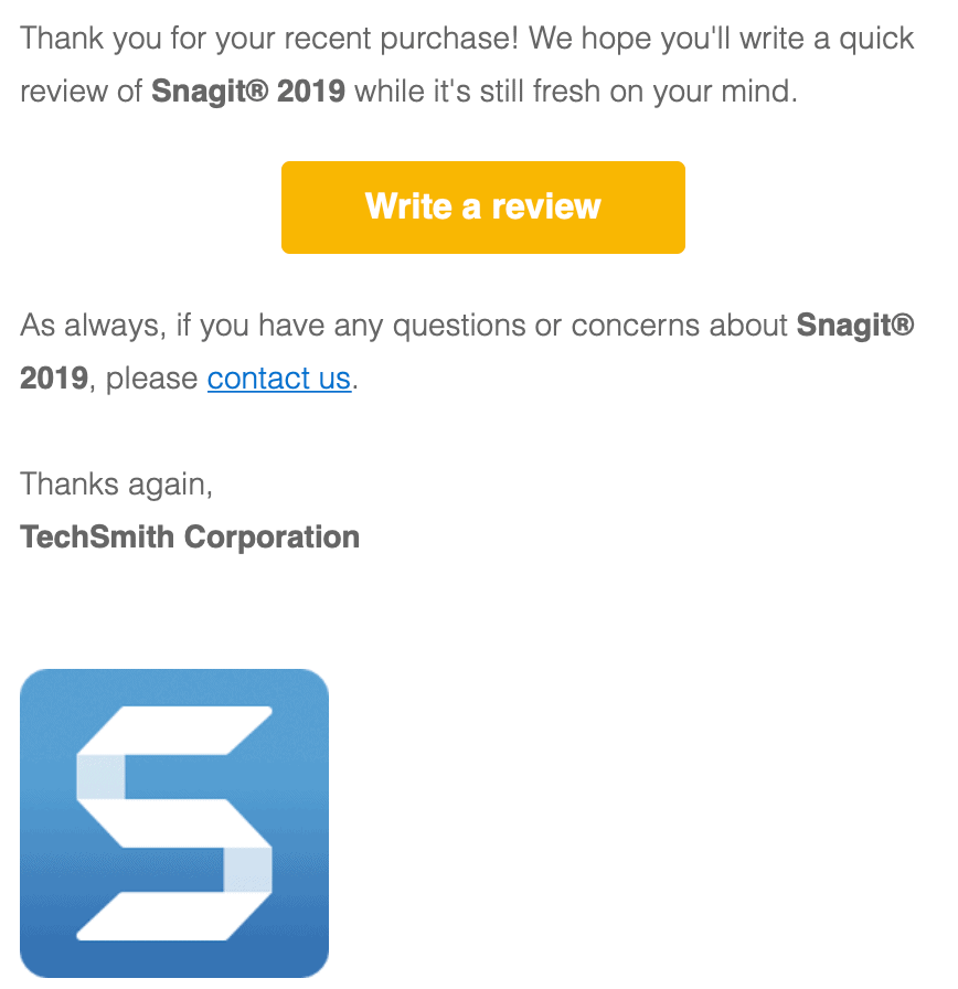 Review request from Snagit