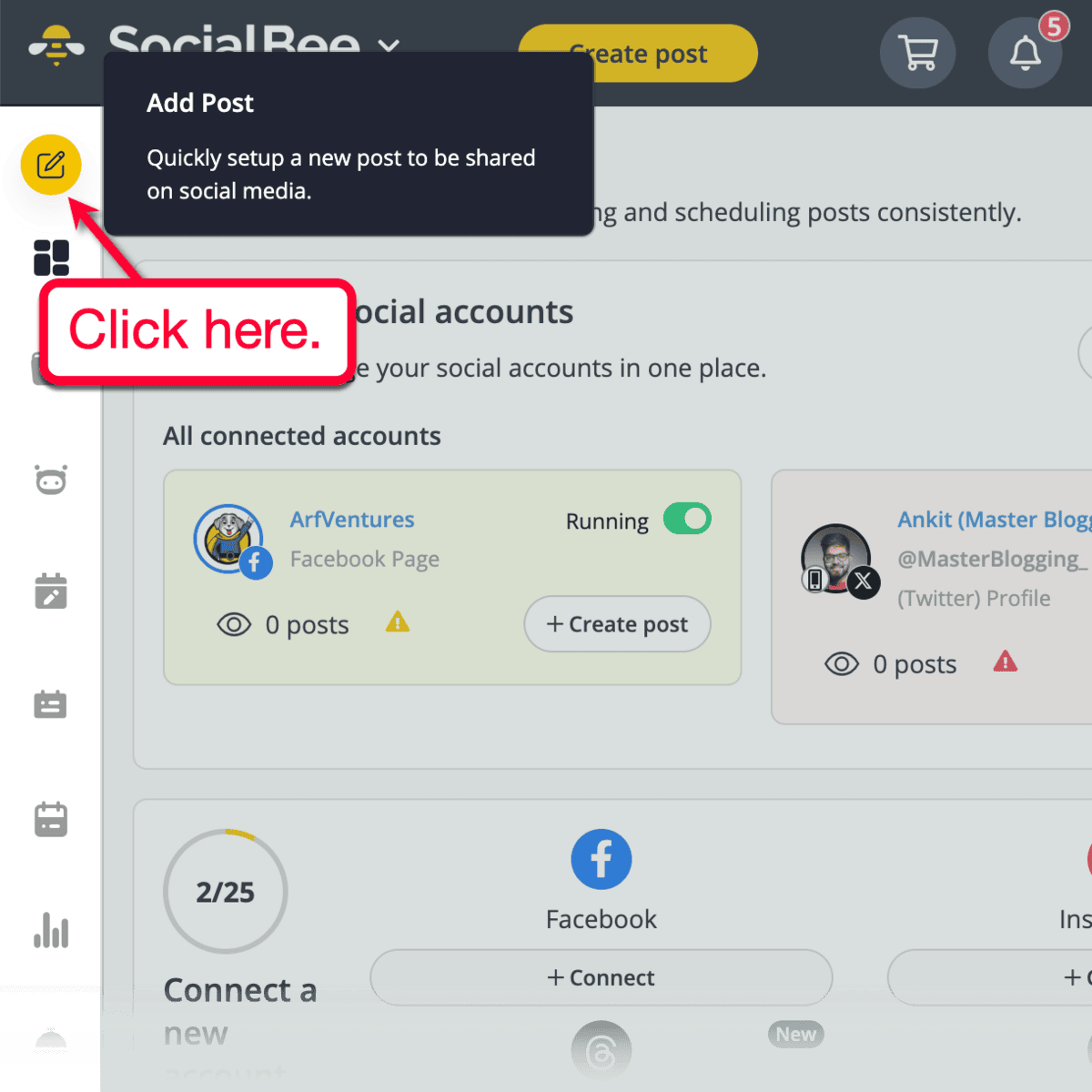 SocialBee Add Post