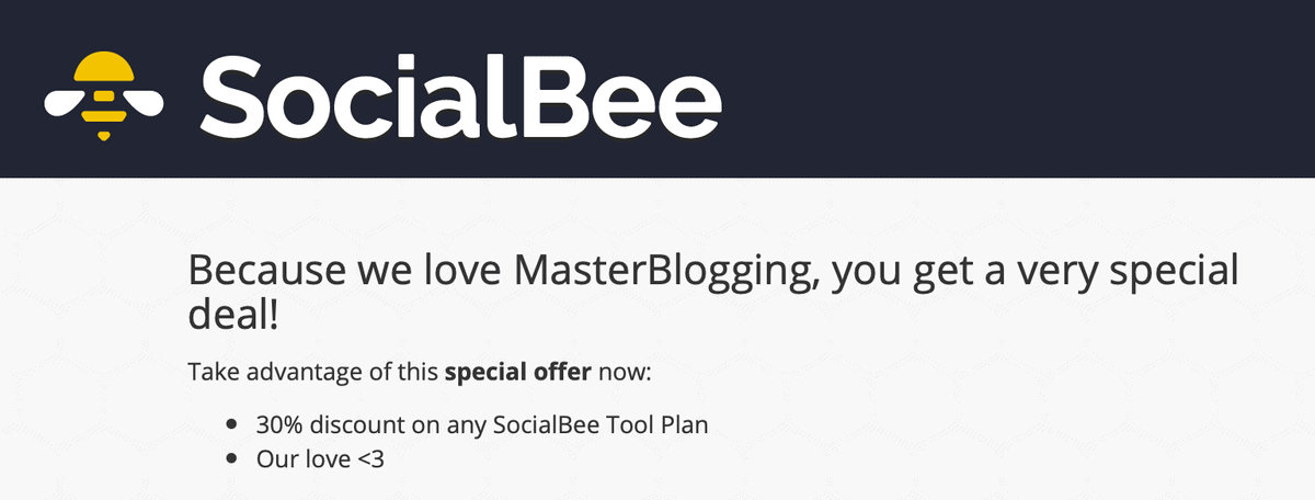 Official Master Blogging Discount Page