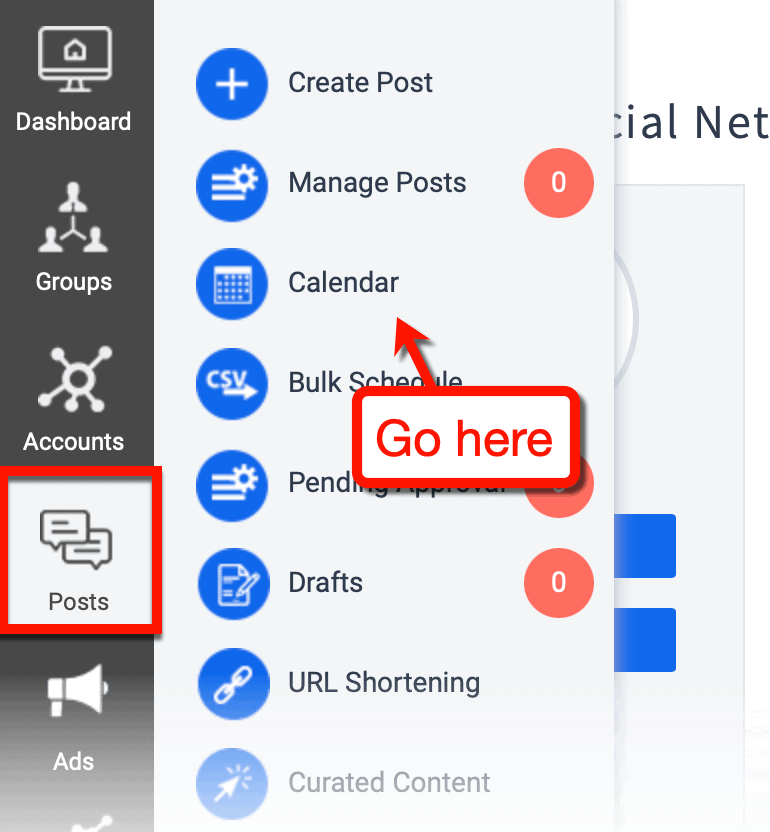 SocialPilot Posts Menu