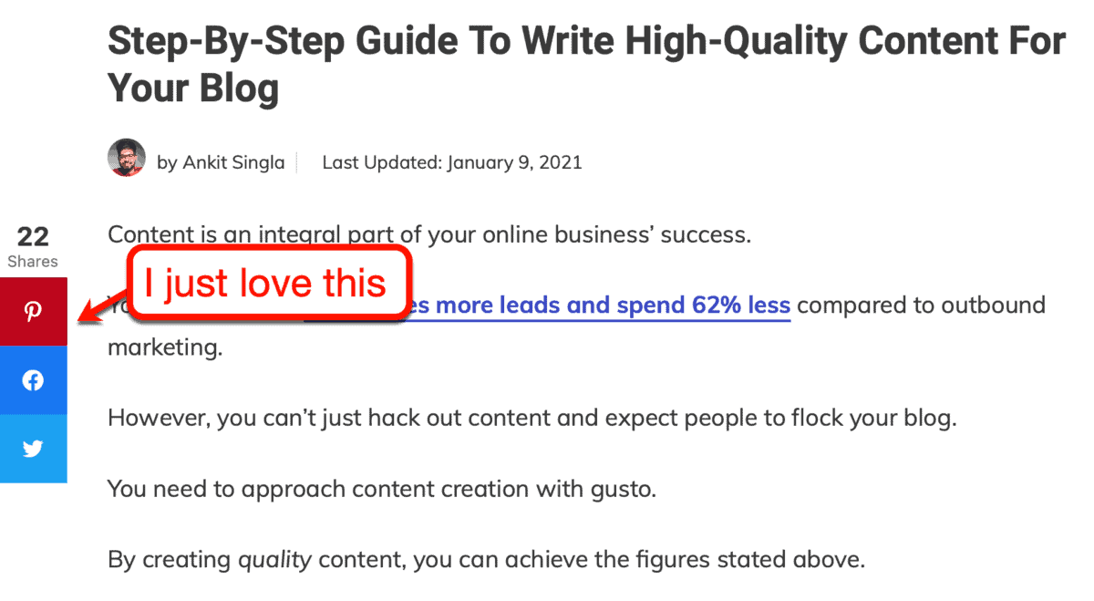 Social Snap Floating Sidebar