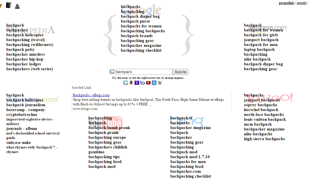 Soovle Keyword Research Tool