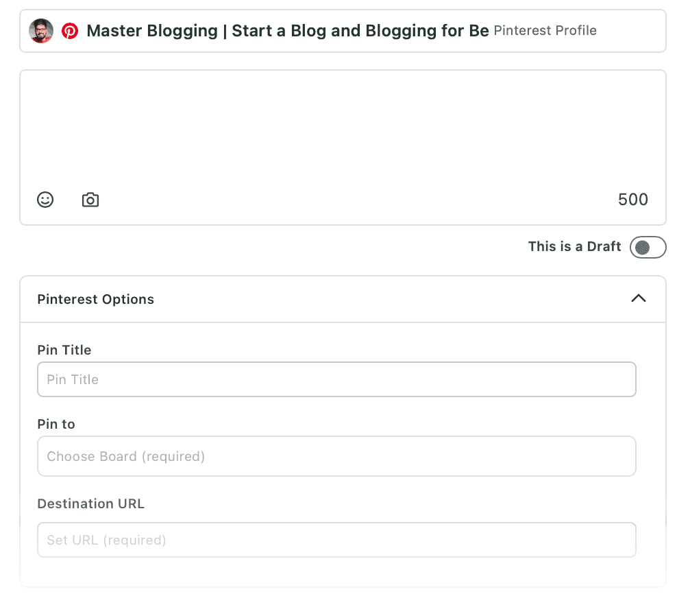 Sprout Social Pinterest Options